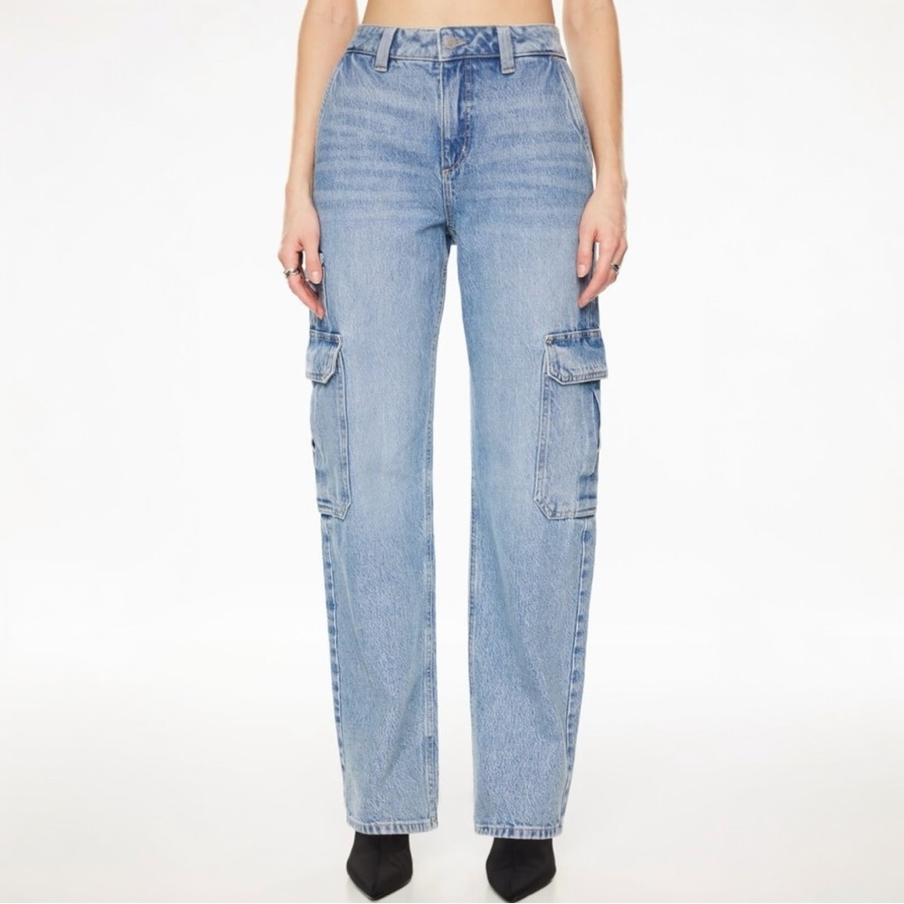 Dynamite Amber Cargo Blue 90s Baggy Cargo Jeans